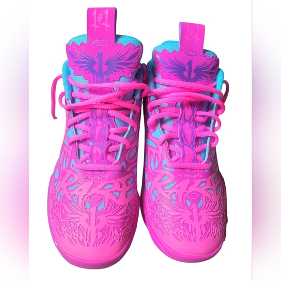 Puma Lamelo MB.04 Basketball Pink and Blue Athletic Shoes Poison Pink
